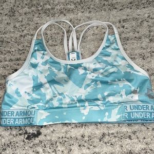 teal camo under armour sports bra in good shape